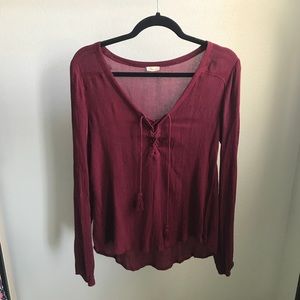 maroon blouse from hollister